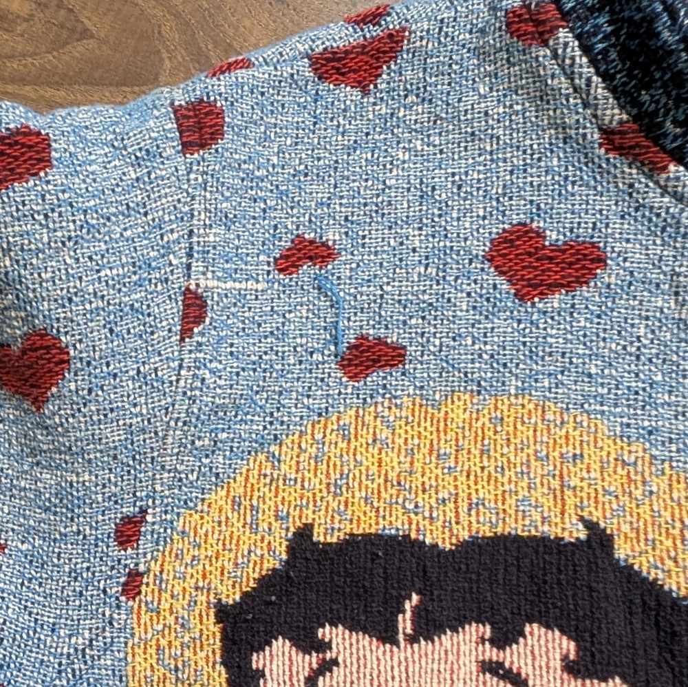 Sugar Street Weavers Betty Boop Vintage 90s Tapestry Sweater Vintage Cartoon M - Picture 10 of 10